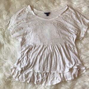 American Eagle Peplum White Shirt